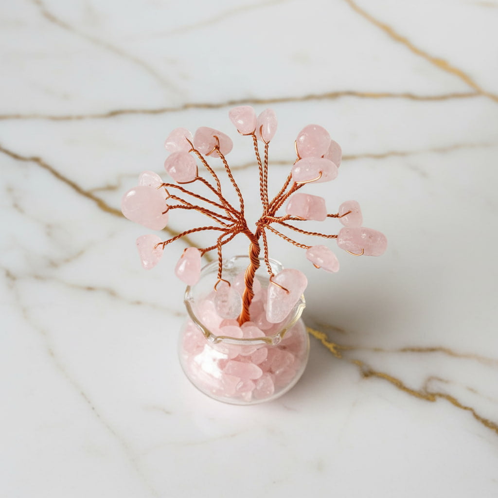 Mini Rosenquarz Baum - Liebesgrüße der Natur CrystalScents