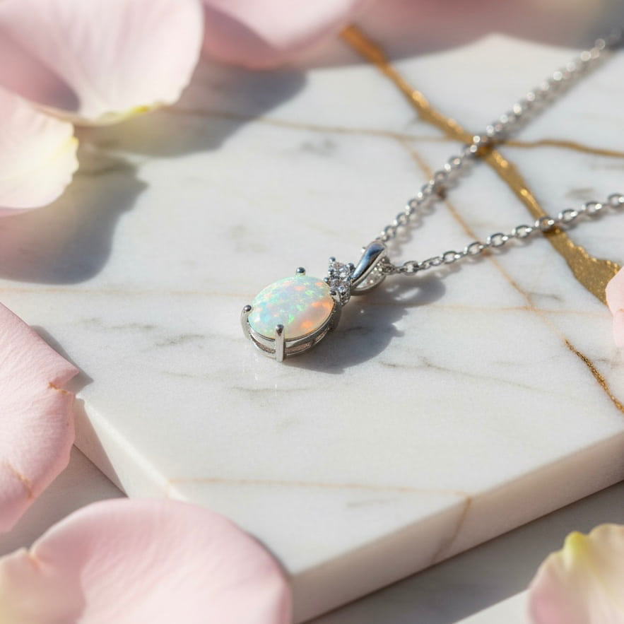 Opal Halskette - Eleganz & Inspiration CrystalScents