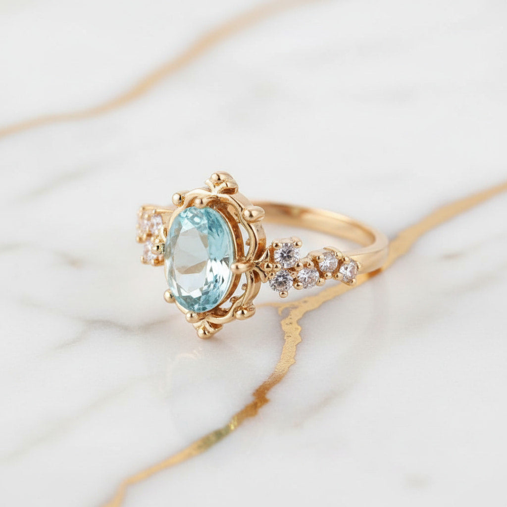 Ring gold mit hellblauem Highlight CrystalScents