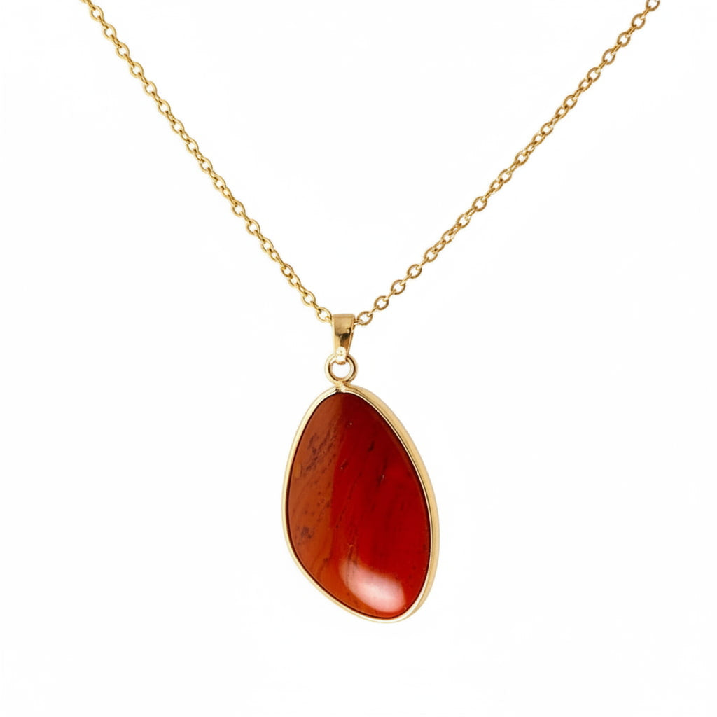 Roter Jaspis Halskette - Wärme & Struktur CrystalScents