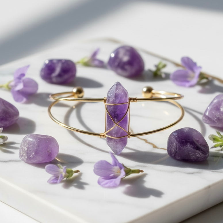 Amethyst Armreif - Eleganz & positive Energie