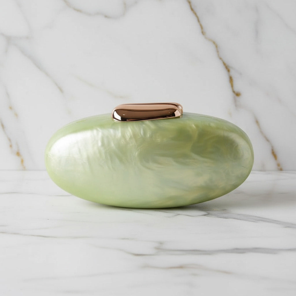 Clutch in Pistaziengrün - schimmerndem Perlmutt-Effekt CrystalScents