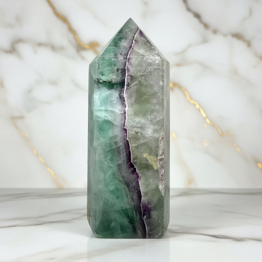Fluorit Obelisk – Farbenfrohes Unikat