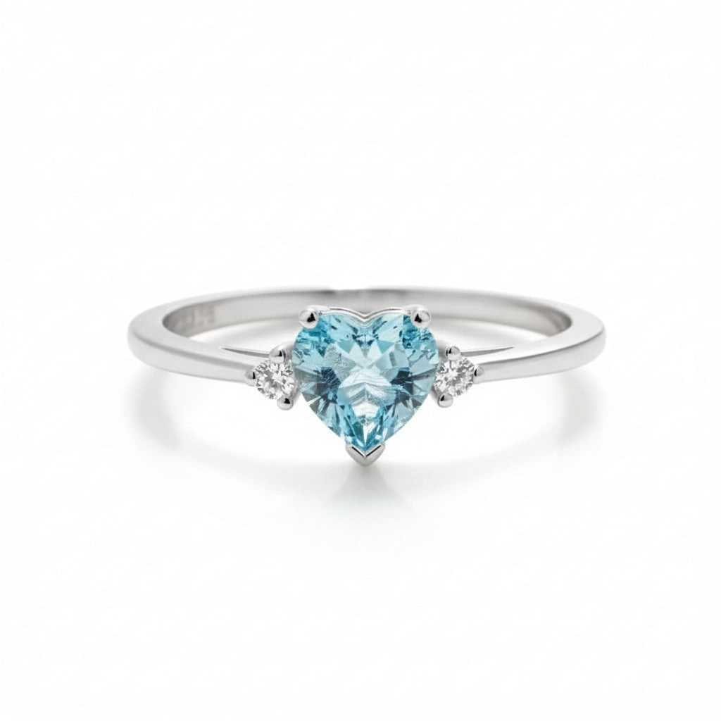 Topas Ring – Herz in strahlendem Blau CrystalScents