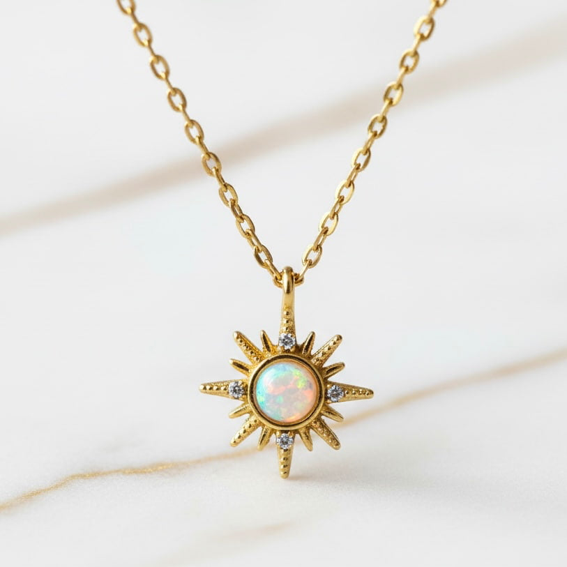 Opal Halskette - Sonnenanhänger CrystalScents