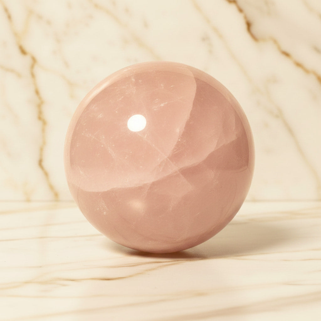 Rosenquarz Kugel – Zarte rosa Schwingungen