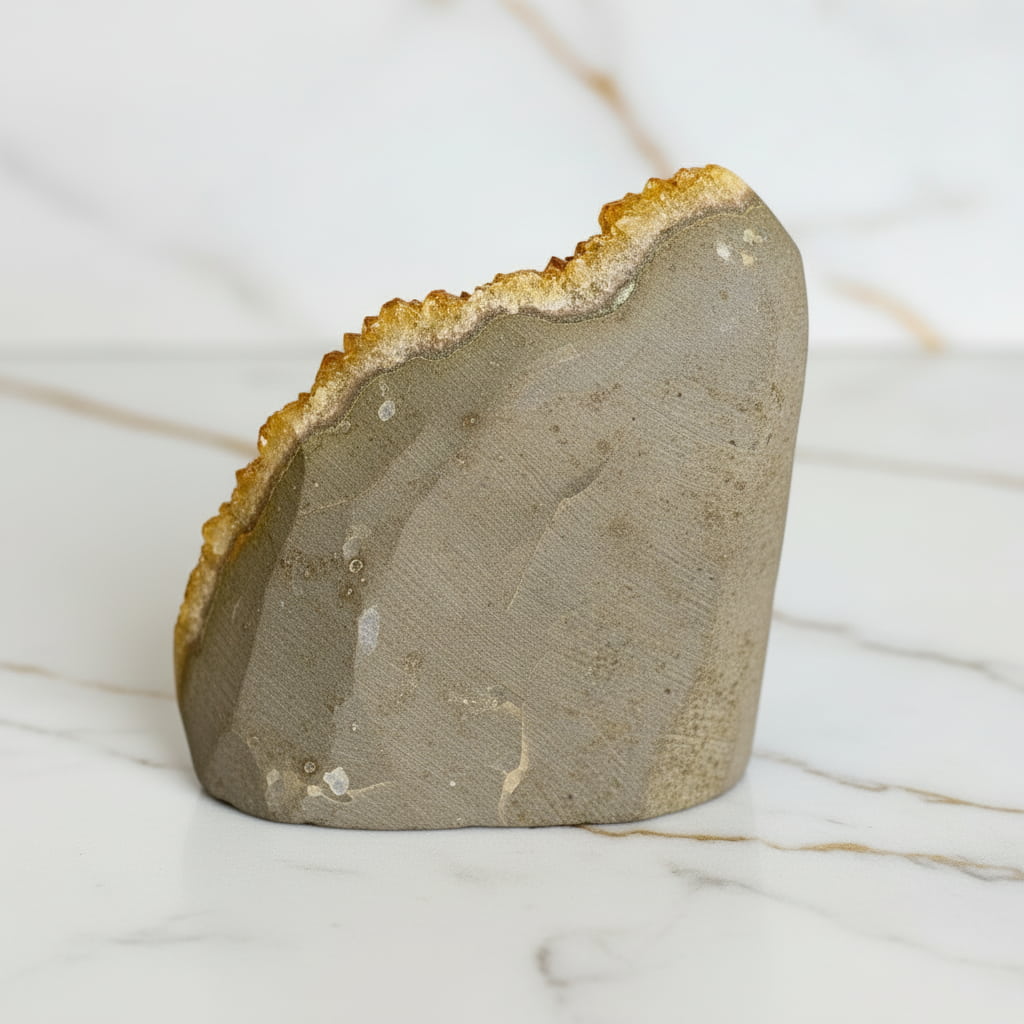 Amethystdruse gelb – Funkelndes Wohnhighlight CrystalScents