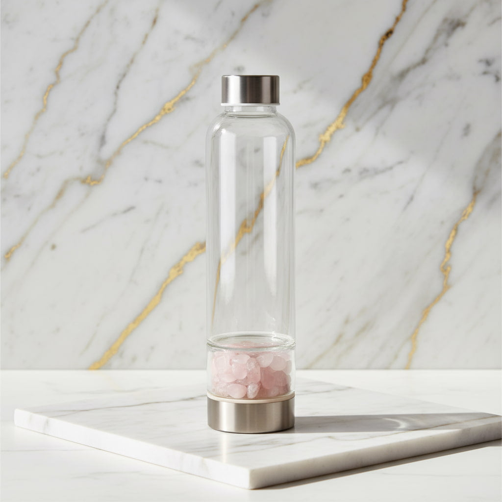 Rosenquarz Flasche - Deine neue Lieblingstrinkflasche CrystalScents
