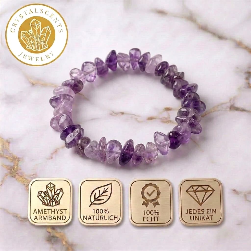 Amethyst Splitterarmband - Harmonie, Balance & Energie
