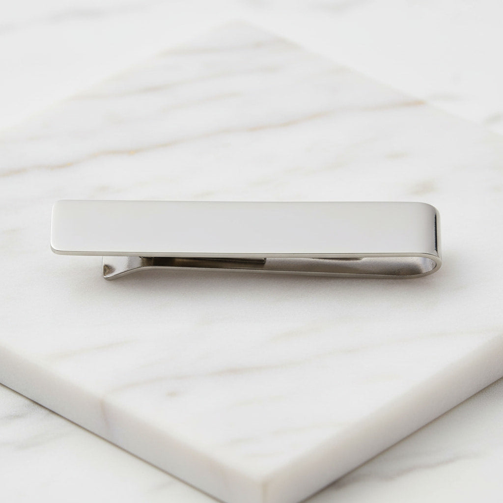 Krawattenklammer Wellenform in Silber – minimalistisches Design CrystalScents