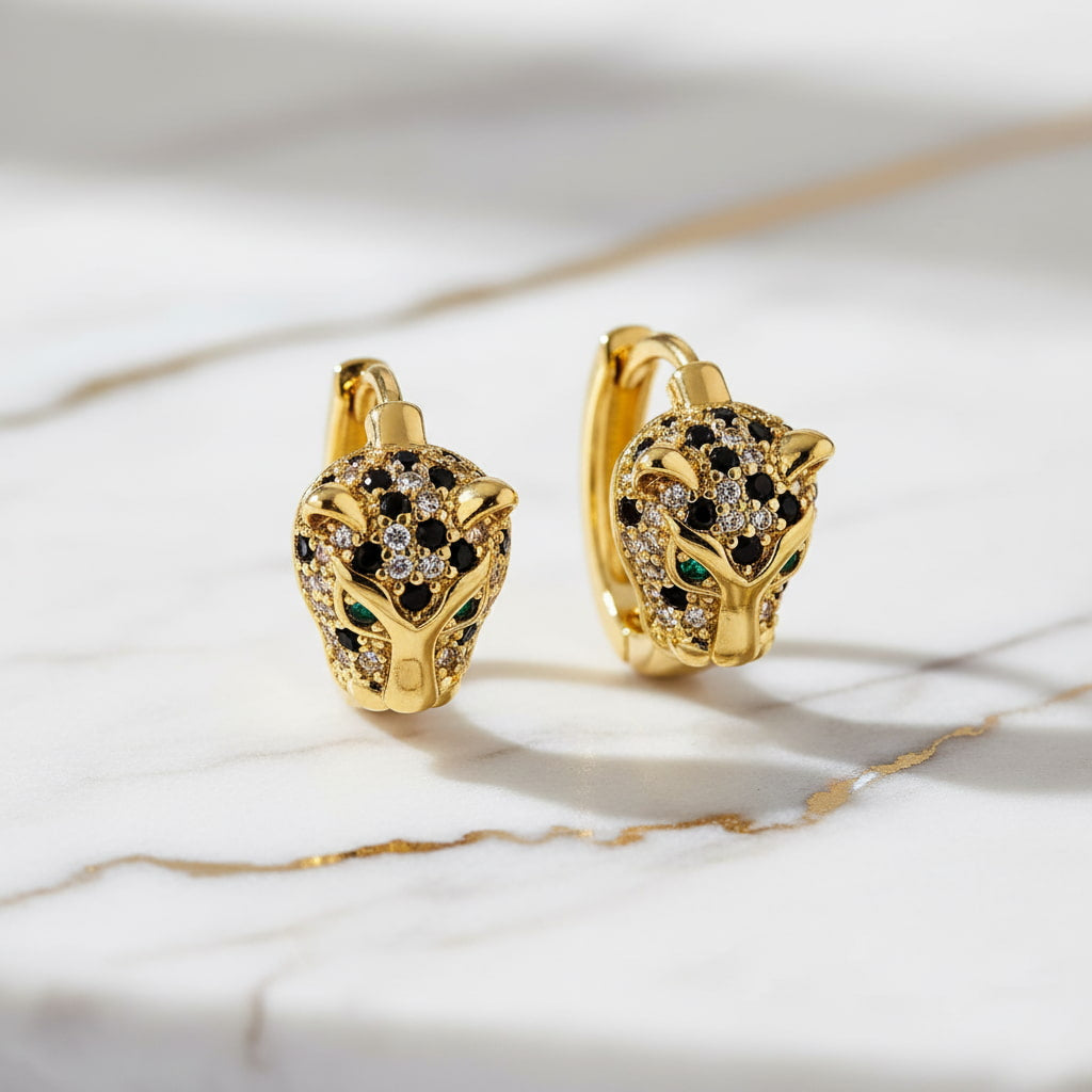 Kreolen mit glitzerndem Leoparden-Design CrystalScents