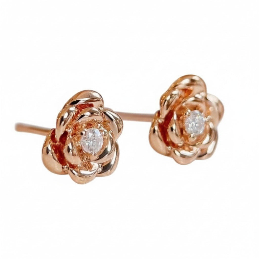 Ohrstecker Roségold – Filigrane Rosenform JETZT entdecken CrystalScents