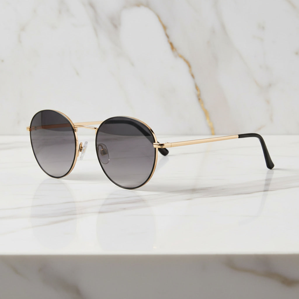 Sonnenbrille in Gold mit schwarzem Verlauf CrystalScents