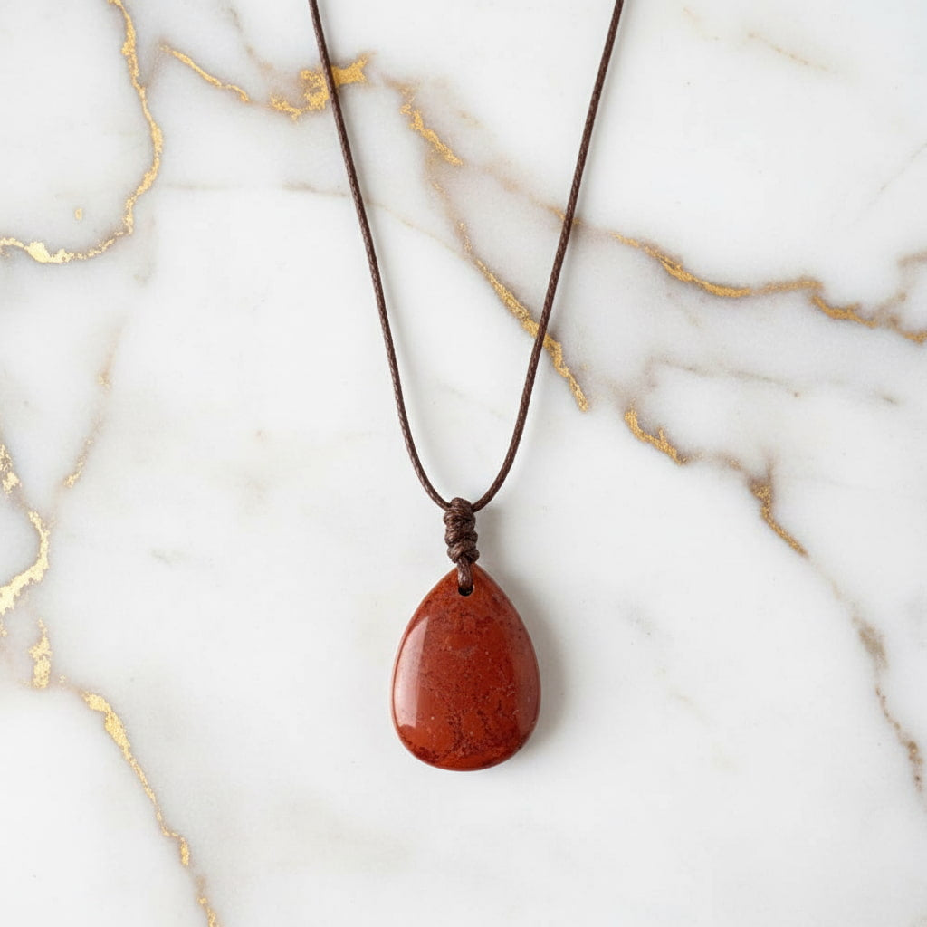 Roter Jaspis Halskette - Erdung & Selbstvertrauen CrystalScents