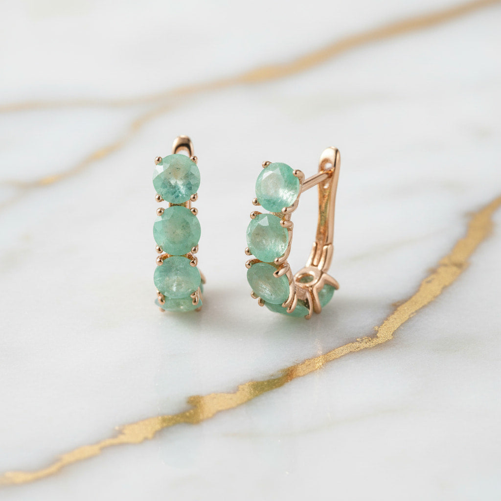 Ohrringe – Gold mit grünen Akzenten CrystalScents