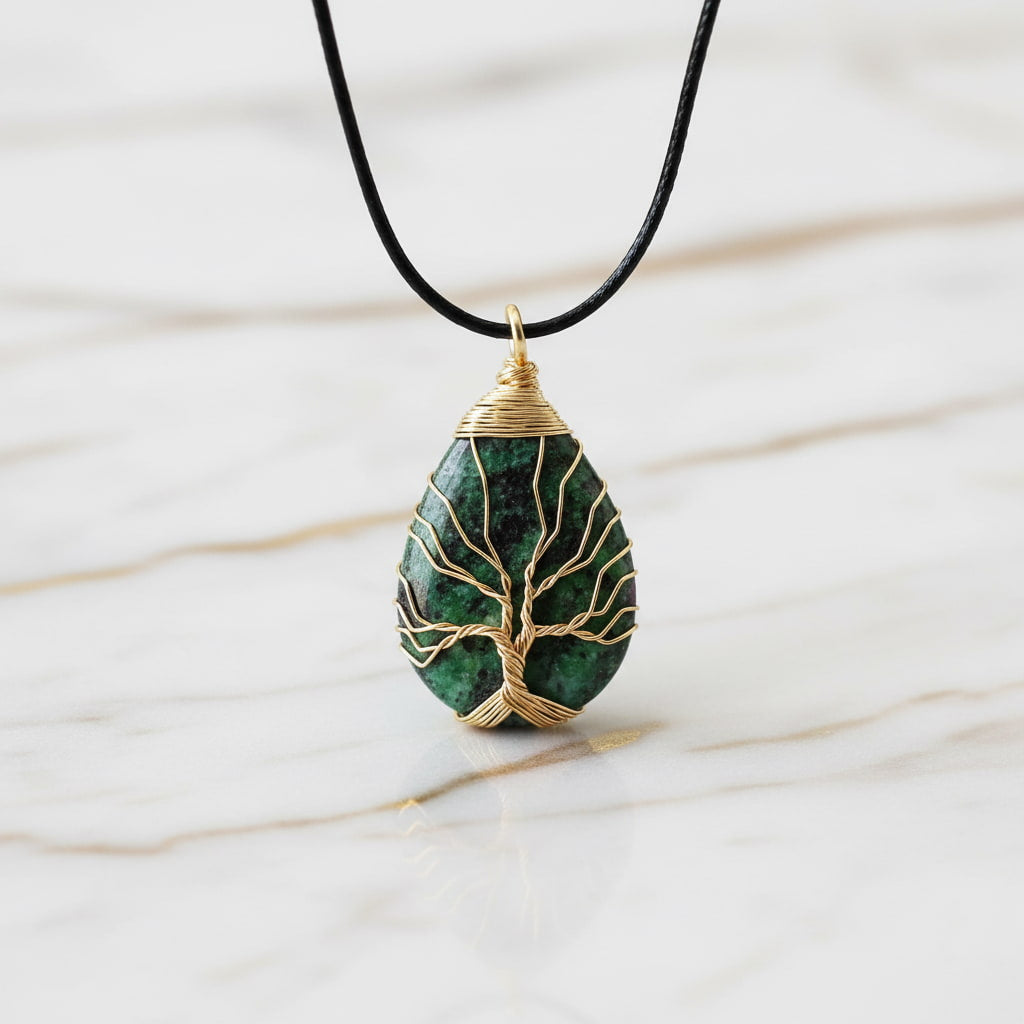 Rubin Zoisit Halskette - Herzenskraft & Vitalität CrystalScents