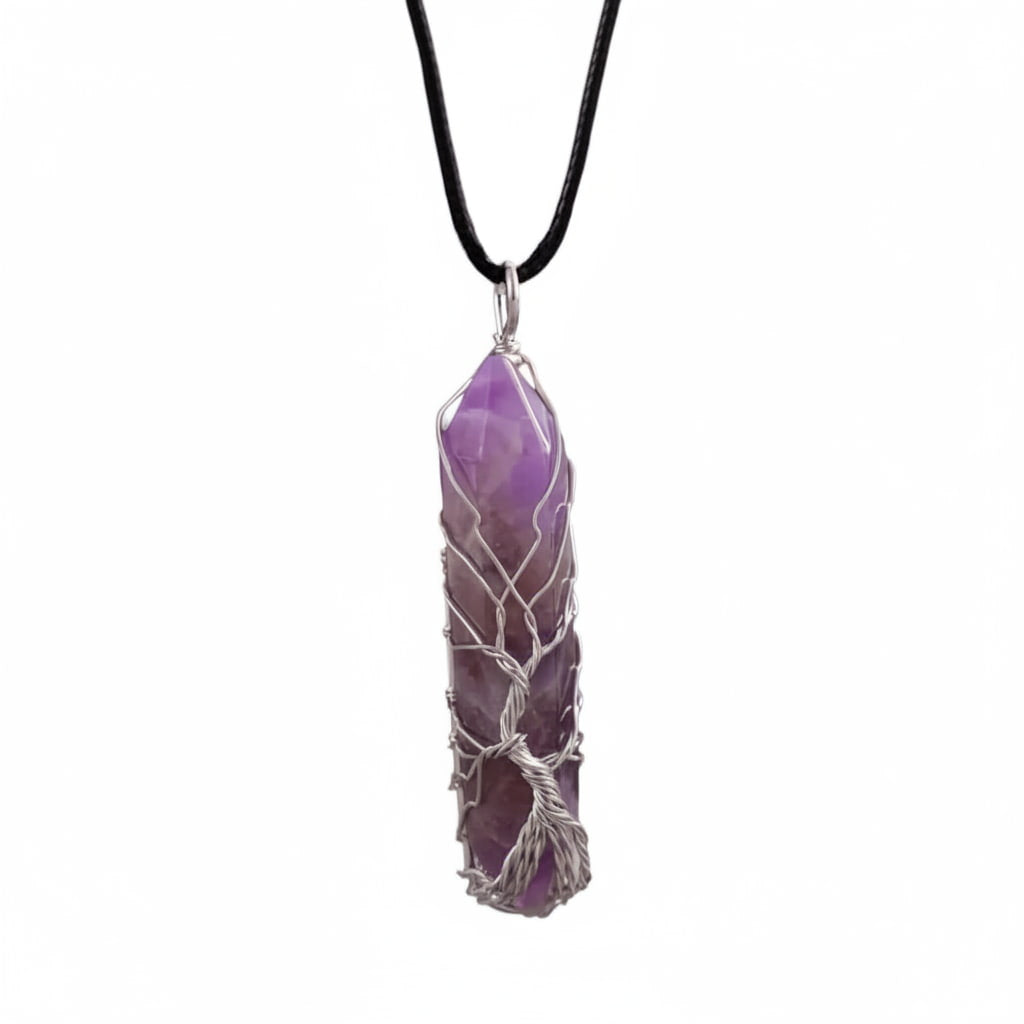 Amethyst Halskette - silberverzierter Doppelender CrystalScents