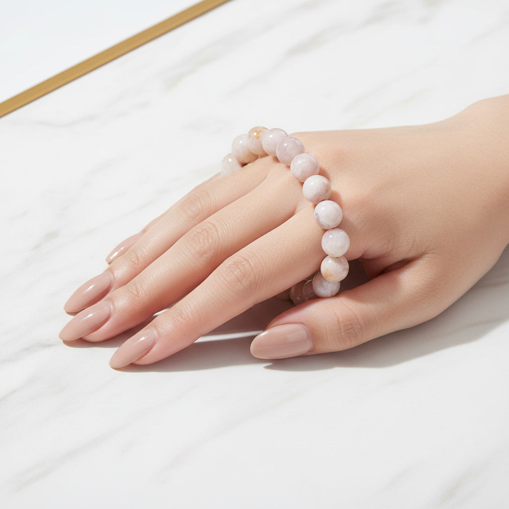 Kirschblüten Achat Kugelarmband - Frühlingstraum CrystalScents