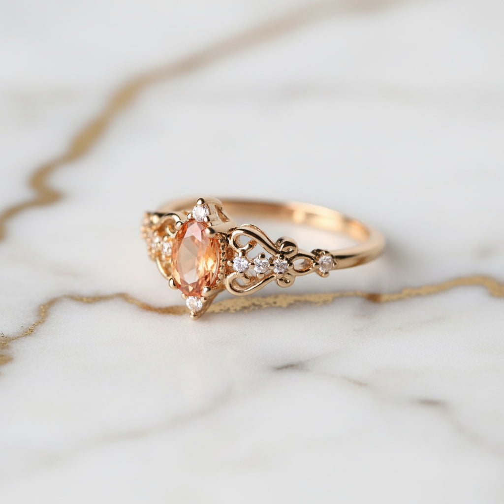 Ring mit orangem Stein – elegantes Schmuckstück für warme Akzente