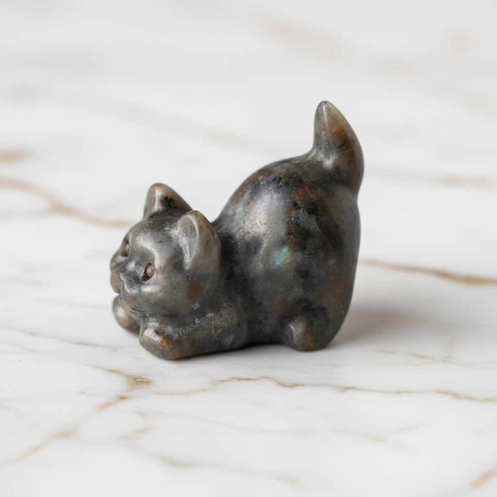 Labradorit Katze – Schillernde Farbreflexe