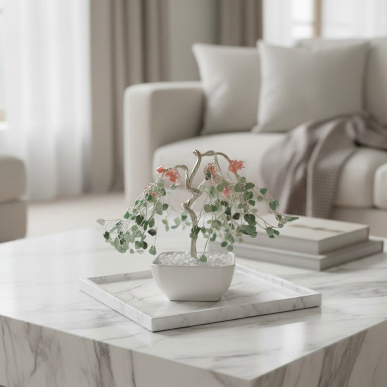 Aventurin & roter Achat Baum – Dekorativer Kristallbaum