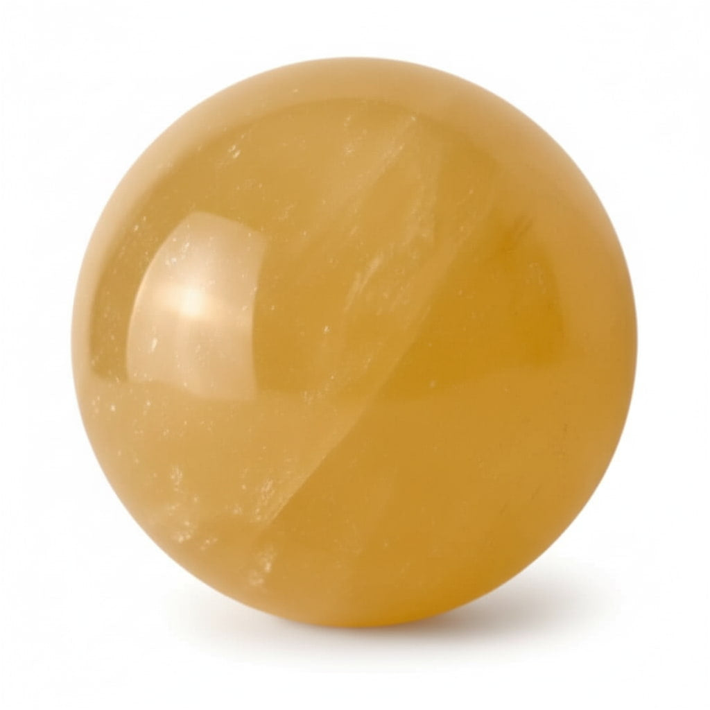 Große Calcit Kugel – Leuchtender Begleiter für Motivation CrystalScents