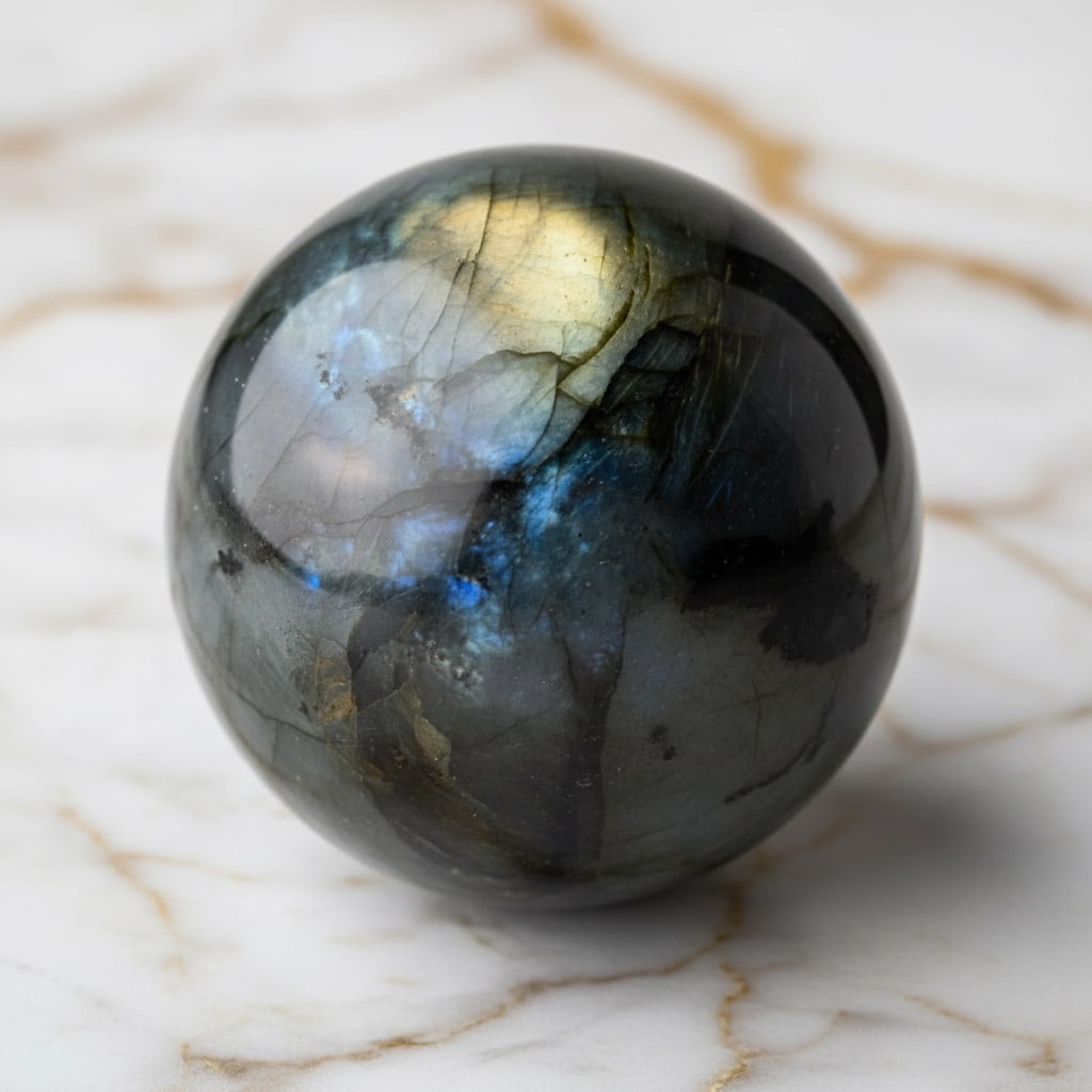 Labradorit Kugel – Intensive Schimmerkraft CrystalScents