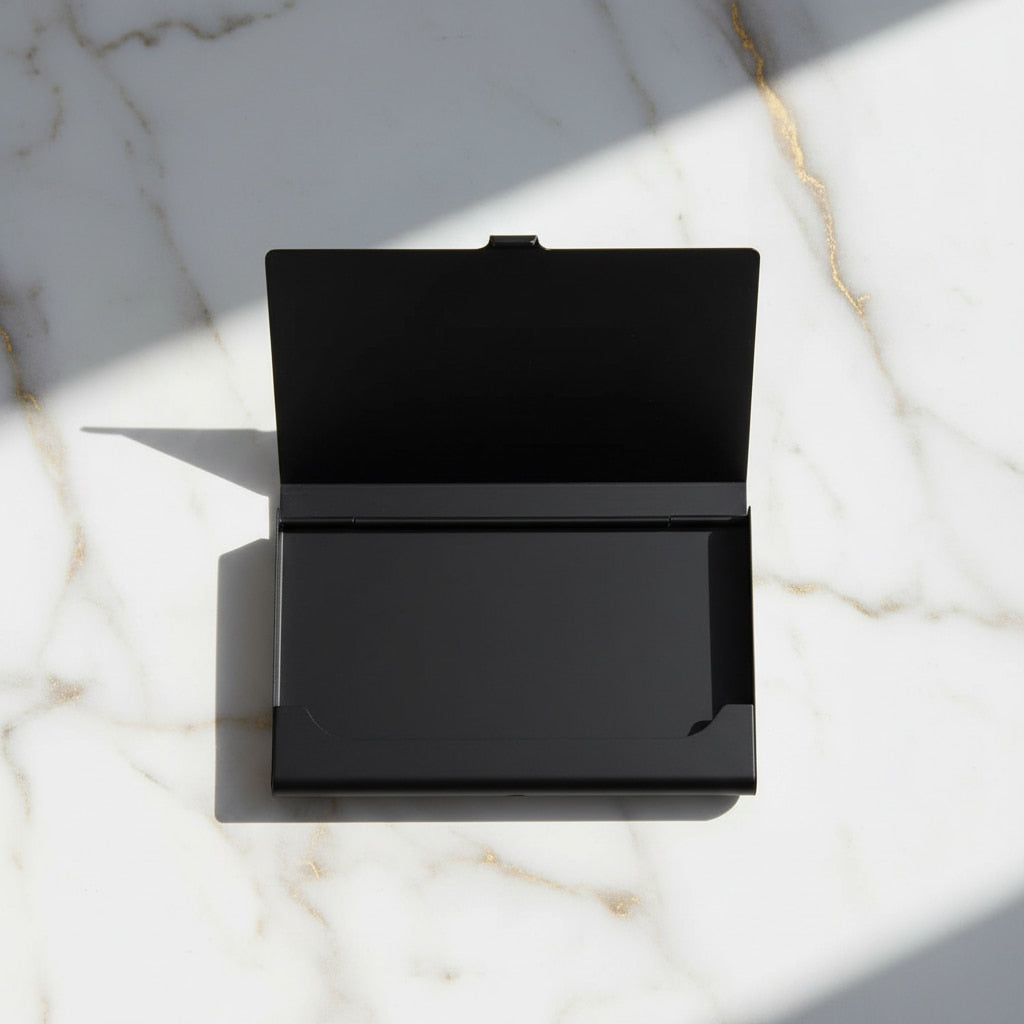 Visitenkartenetui Schwarz – Stilvolles Etui für Business & Alltag CrystalScents