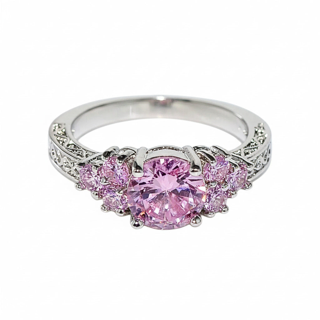 Ring Silber – Funkelnde rosa Akzente CrystalScents
