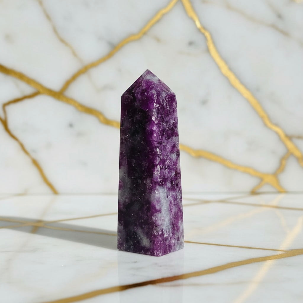 Lepidolith Obelisk - Ruhe & Harmonie CrystalScents
