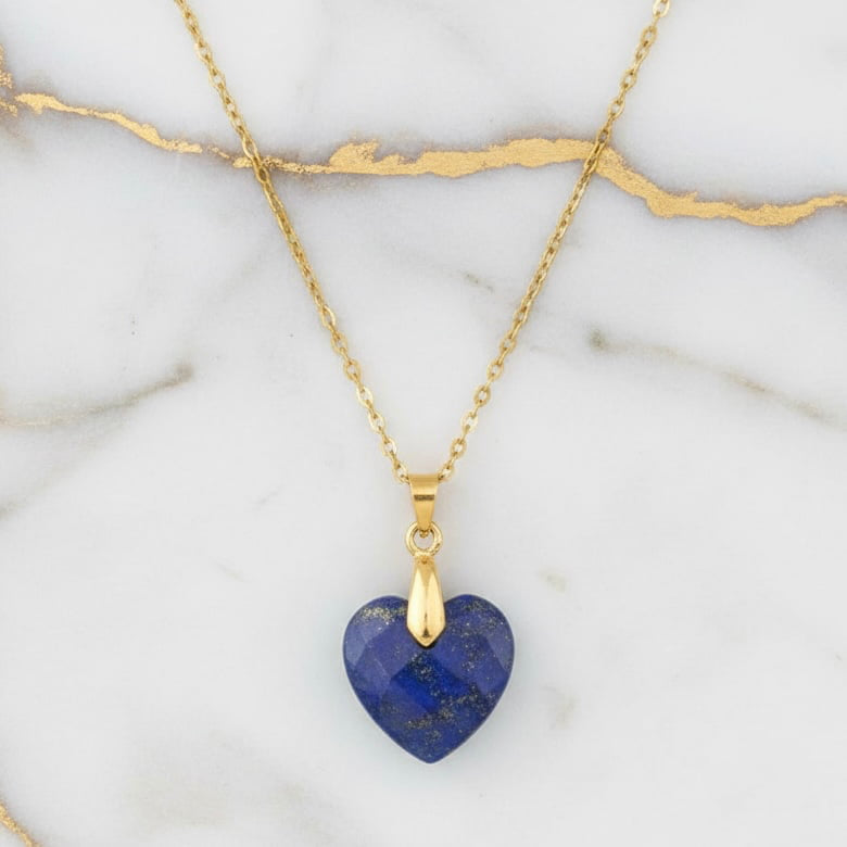 Lapislazuli Halskette - Kristall Herz CrystalScents