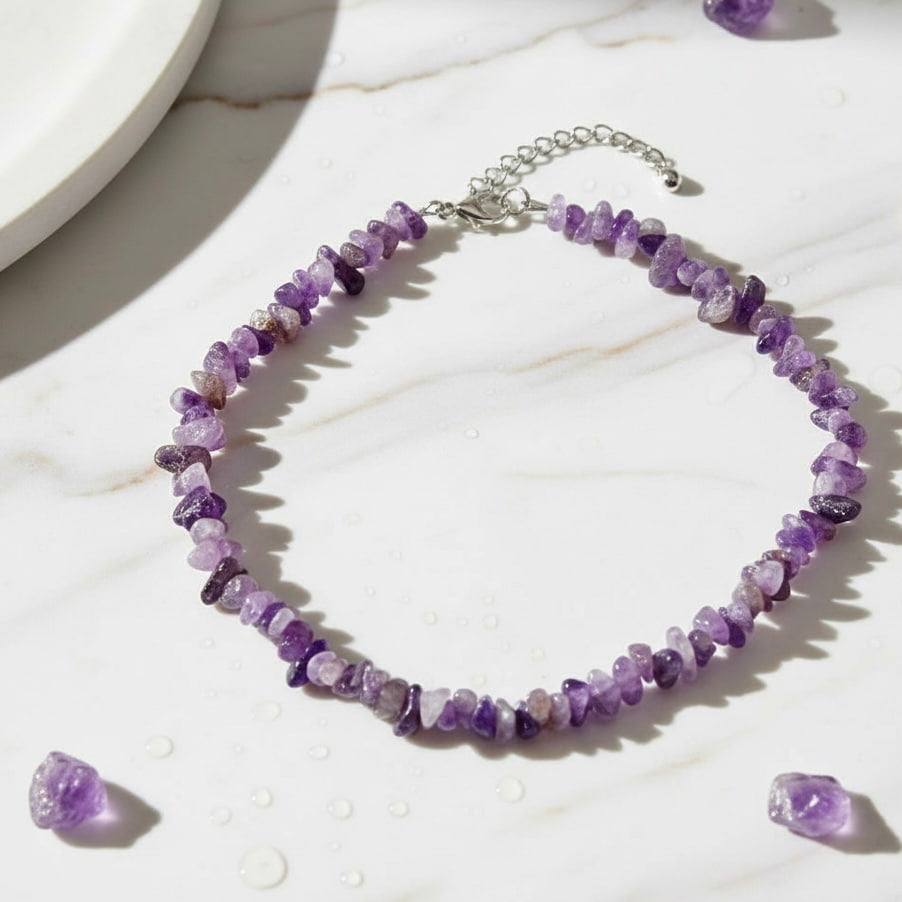 Amethyst Splitter Halskette – für Harmonie & Ruhe