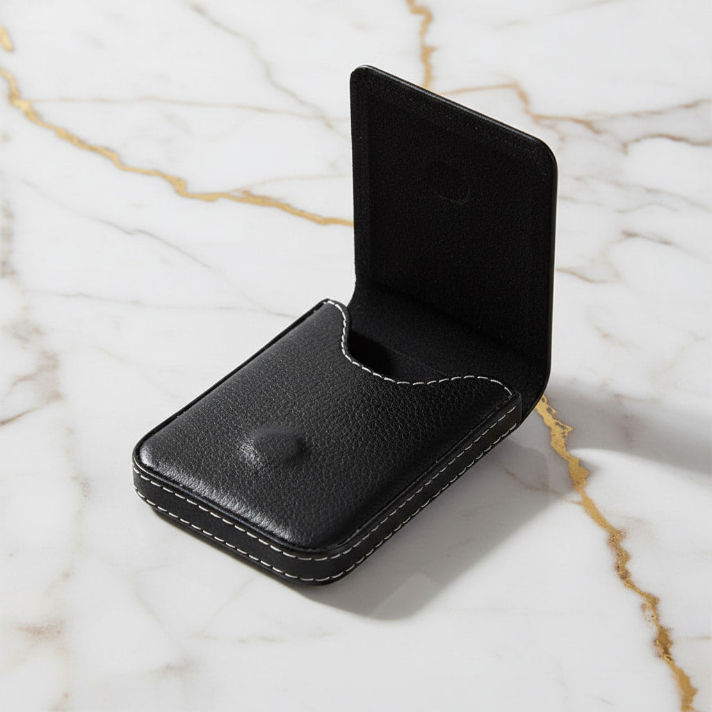 Visitenkartenetui Kunstleder Schwarz – Elegantes Etui für Business CrystalScents