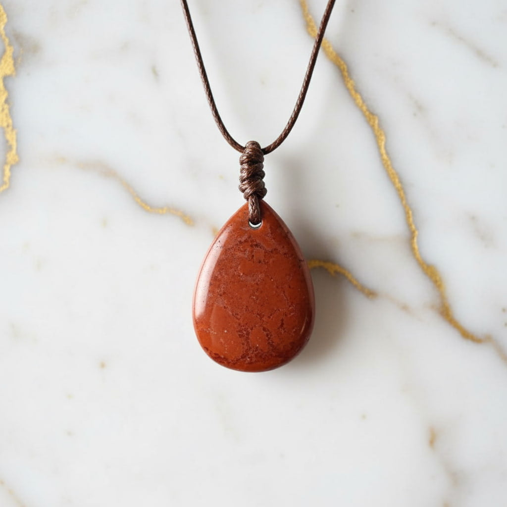 Roter Jaspis Halskette - Erdung & Selbstvertrauen CrystalScents