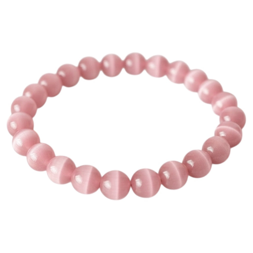 Katzenauge Kugelarmband - Rosa Schimmer CrystalScents