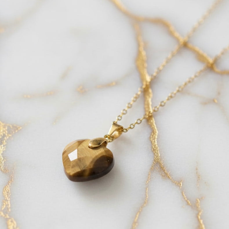 Tigerauge Halskette - Herz Anhänger JETZT sichern CrystalScents