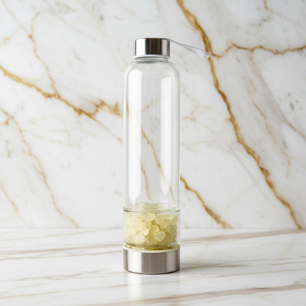 Citrin Trinkflasche – Positive Kraft JETZT sichern CrystalScents