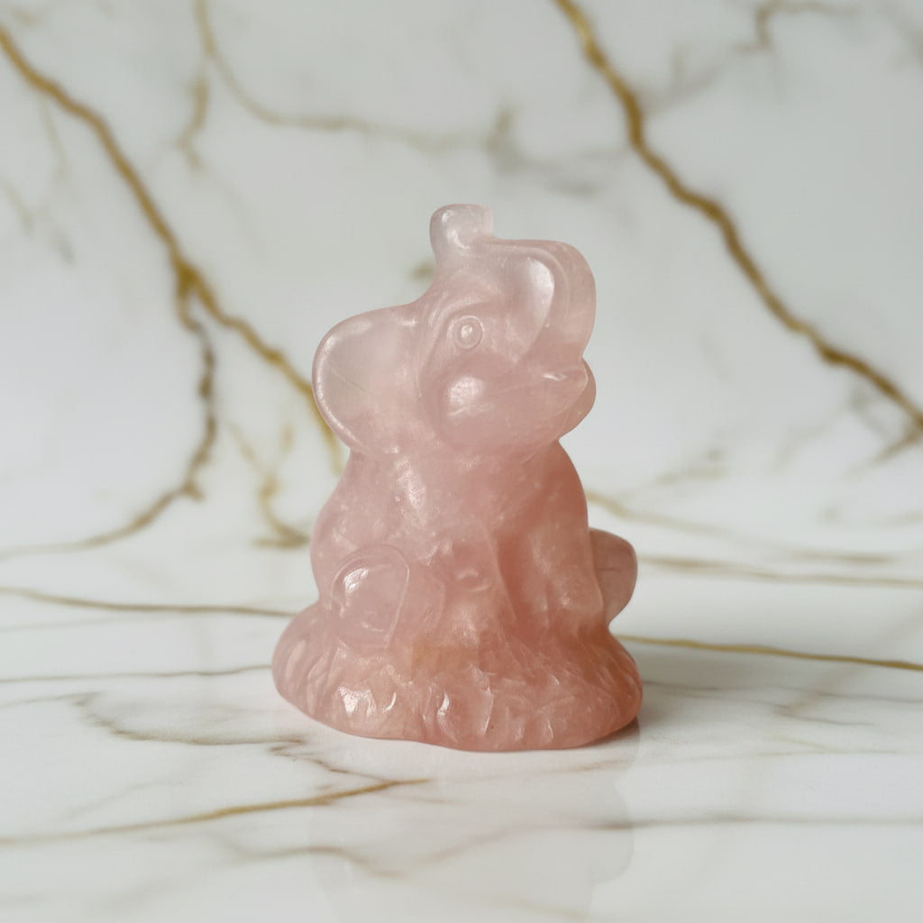 Rosenquarz Elefant – Liebevolle Dekoration CrystalScents