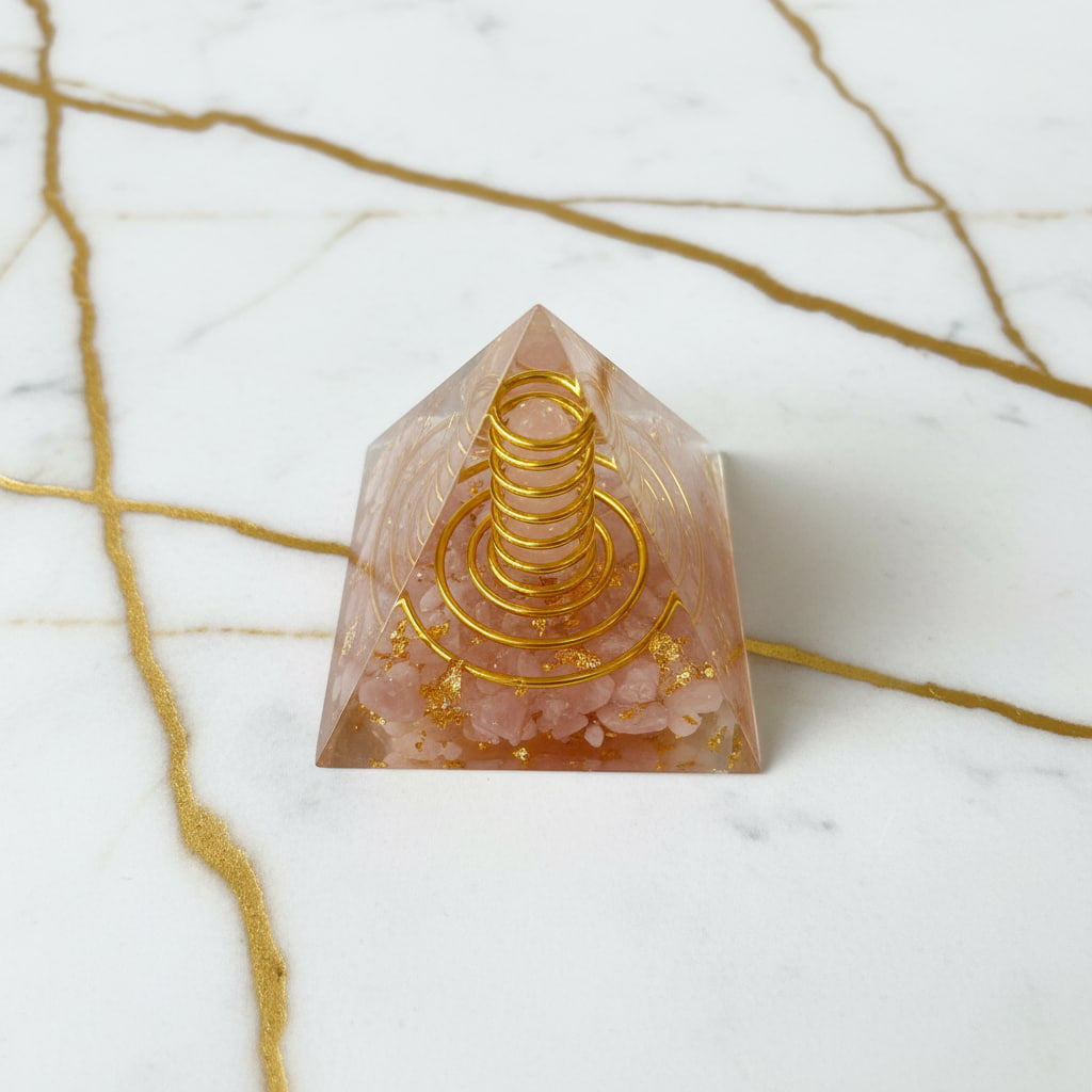 Rosenquarz Orgonit Pyramide - Harmonische Energie