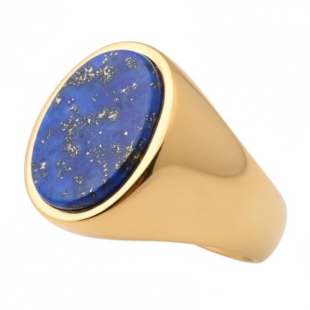 Lapislazuli Ring - Goldenes Statement CrystalScents
