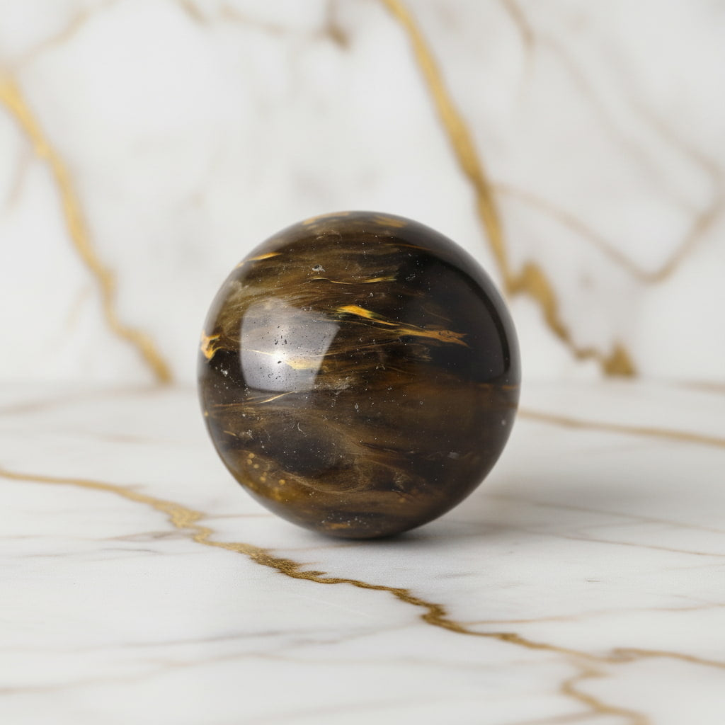 Tigerskin Quarz Kugel – Fokus & Ausgleich CrystalScents