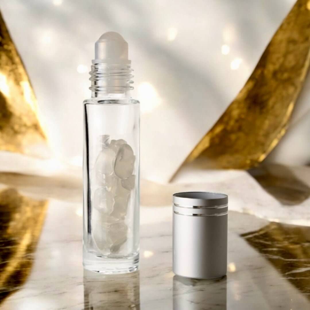 Duftroller mit Bergkristall – Stilvolles Werkzeug für positive Energie und Ausgeglichenheit