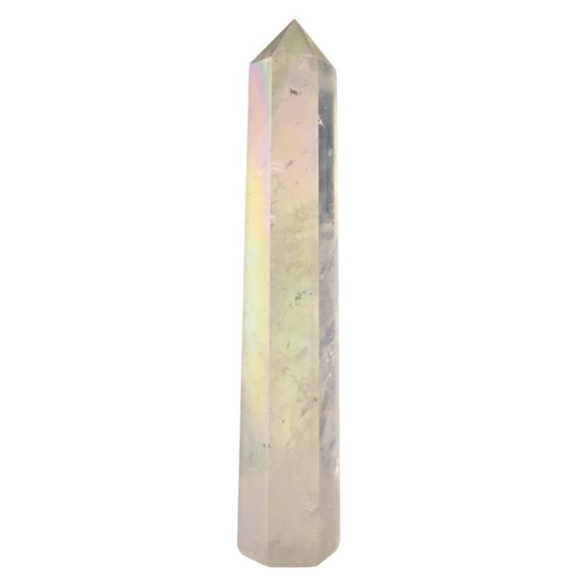 Leuchtender Aura Bergkristall Obelisk – Faszinierendes Edelsteinstück für Wohn- und Meditationsräume