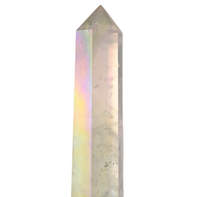 Leuchtender Aura Bergkristall Obelisk – Faszinierendes Edelsteinstück für Wohn- und Meditationsräume