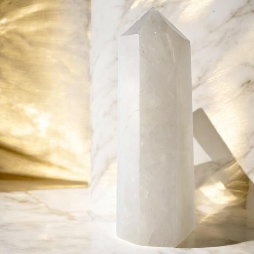 Imposanter Obelisk aus Bergkristall – Natürliche Kraftquelle für positive Energie