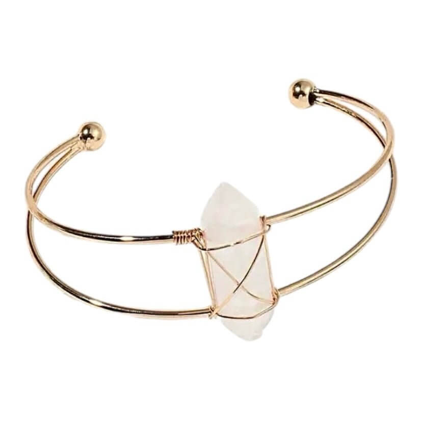 Bergkristall Armreif – Offenes Design für Eleganz, Ausstrahlung und Klarheit