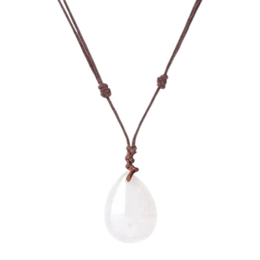 Verstellbare Halskette mit tropfenförmigem Bergkristall