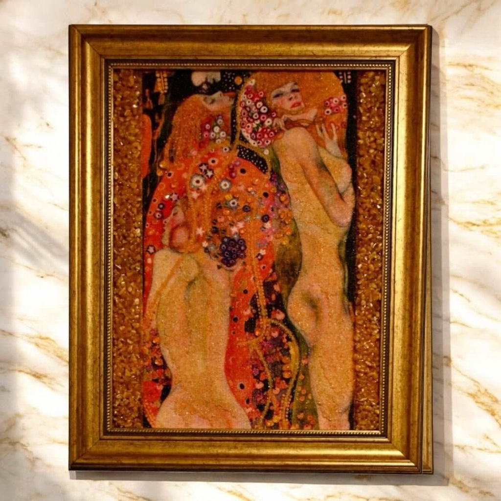 Bernstein-Bild „Sirenen“ – Faszinierendes Kunstwerk für Wohnraum und Harmonie