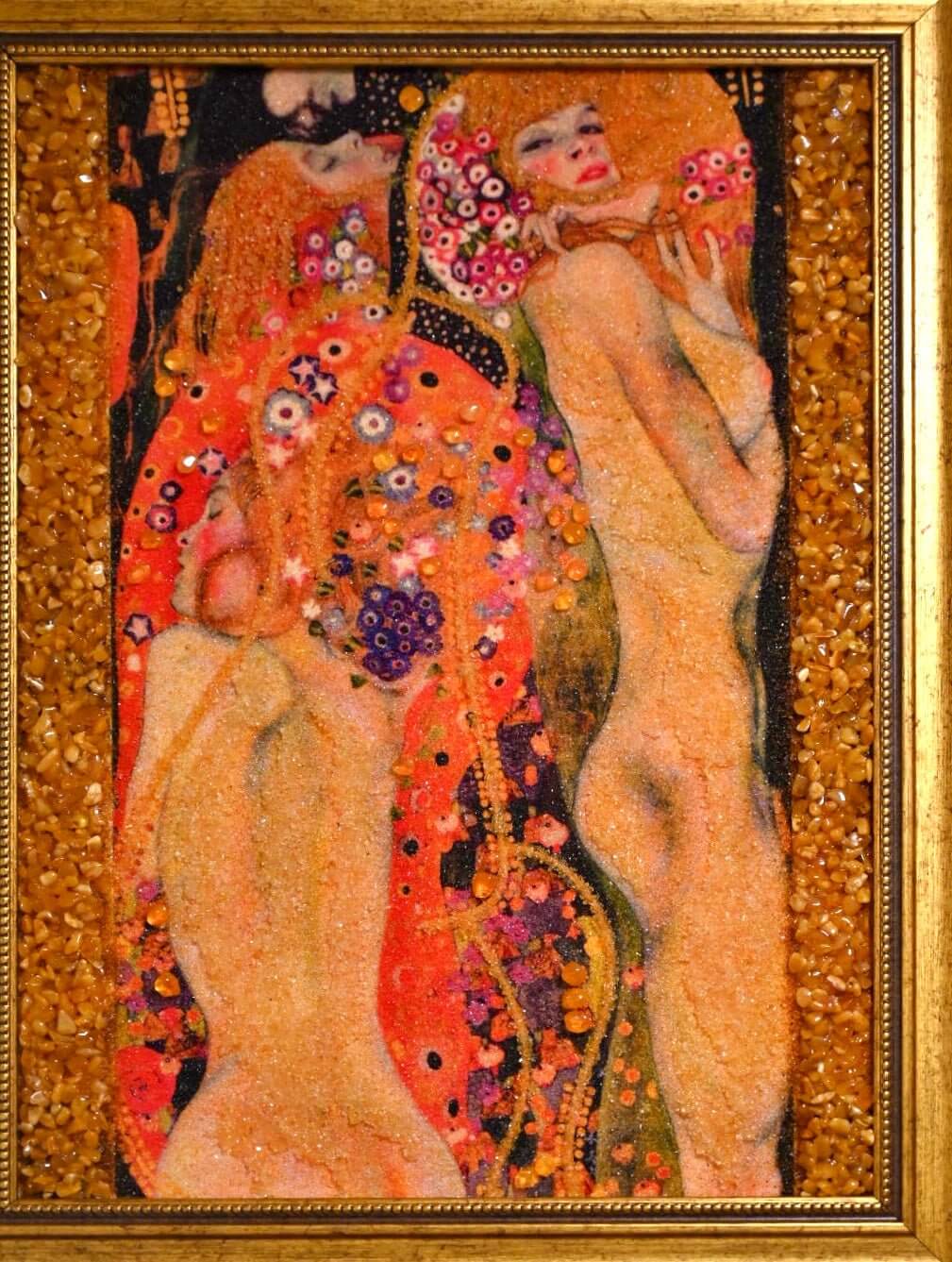 Bernstein-Bild „Sirenen“ – Faszinierendes Kunstwerk für Wohnraum und Harmonie