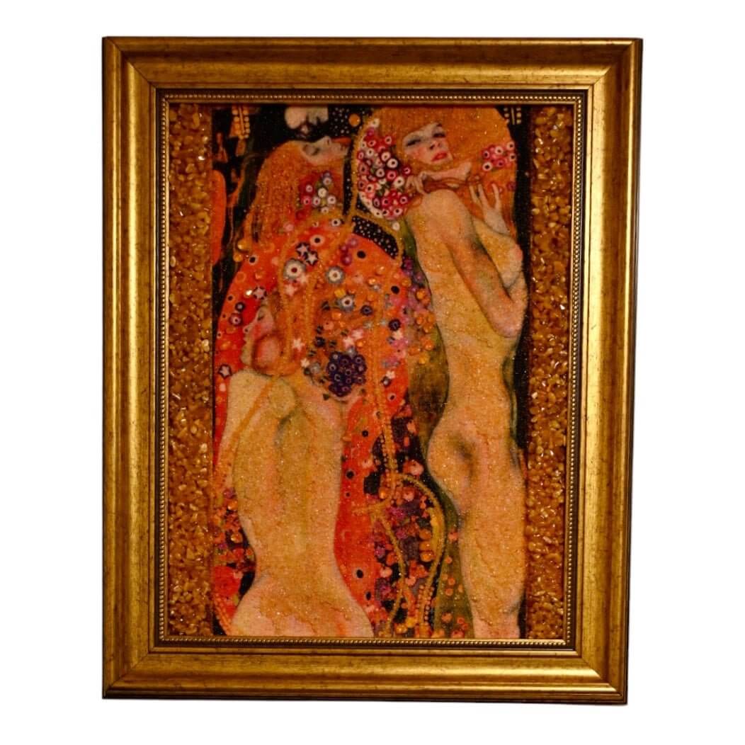 Bernstein-Bild „Sirenen“ – Faszinierendes Kunstwerk für Wohnraum und Harmonie